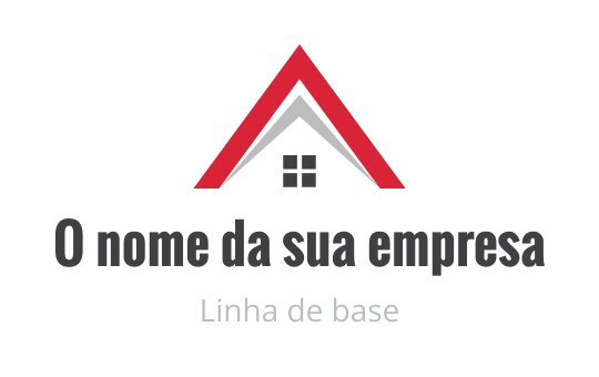 Logo de casa moderna com telhado vermelho e elementos de janelas
