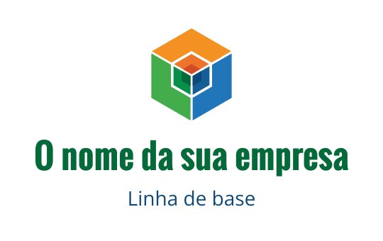 Design de logo moderno em cubo com cores verde, azul, laranja e vermelho