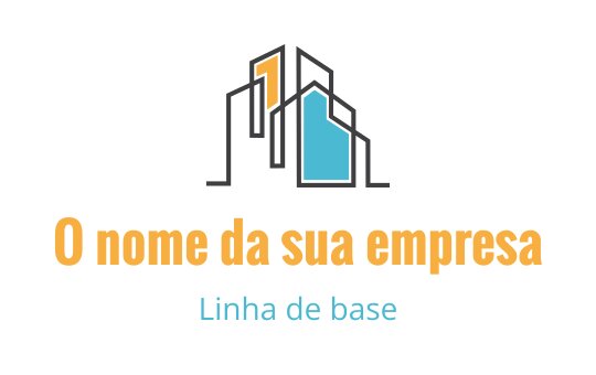 Design de logo moderno com edifícios estilizados em azul e laranja