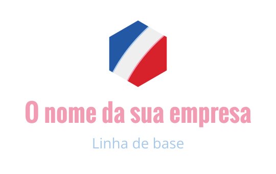 Design de logo hexagonal com elementos azuis, brancos e vermelhos e tipografia moderna