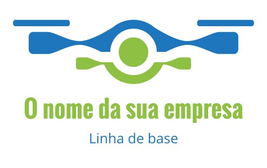 Design de logo moderno de drone com elementos azuis e verdes