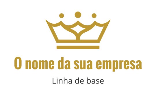 Design de logo de coroa dourada elegante com curvas e formas estilizadas
