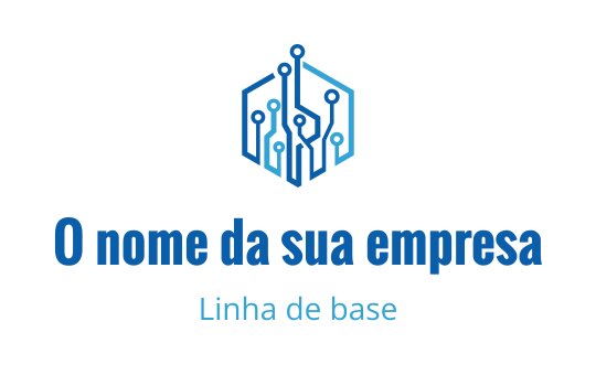 Design de logo moderno em azul com padrão de circuito hexagonal