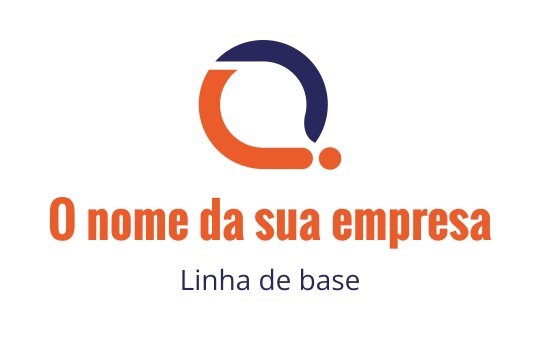 Design de logo moderno com forma circular em laranja e azul-marinho