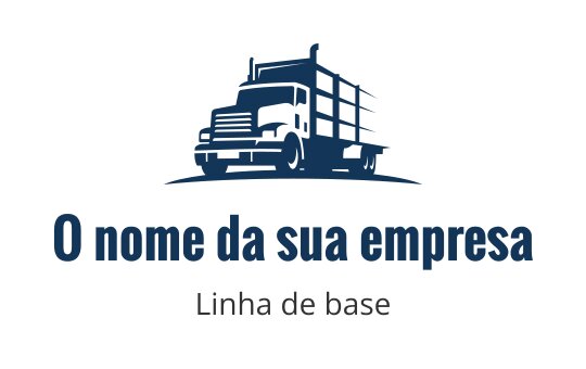 Logo de caminhão ousado em azul marinho com silhueta detalhada