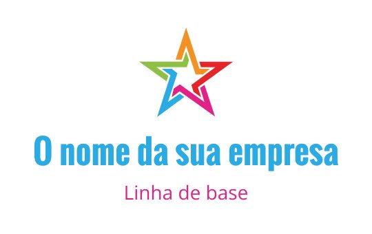 Logo colorido de estrela com gradiente vibrante e tipografia ousada