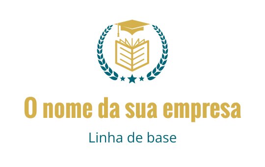 Design de logo elegante com um livro aberto, um capelo e uma coroa de louros