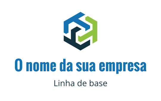 Design de logo hexagonal moderno com formas interligadas em azul e verde