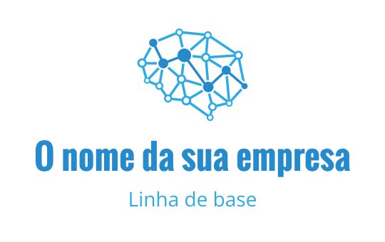 Design de logo moderno em azul com ilustração de cérebro conectado