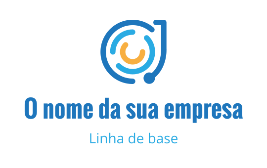 Design de logo moderno com um motivo circular azul e laranja