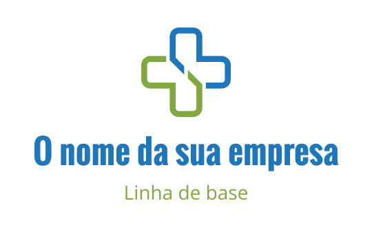 Design de logo moderno com uma forma de cruz azul e verde