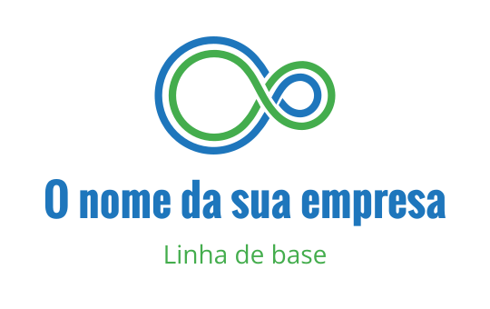 Design de logo moderno de infinito com linhas entrelaçadas em azul e verde