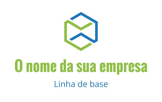 Design de logo hexagonal moderno com elementos verdes e azuis