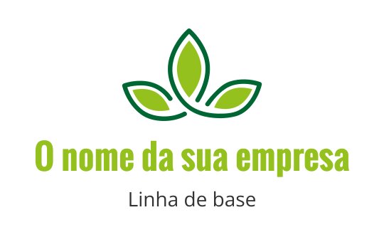 Design de logo moderno com folha verde, formas arredondadas e linhas limpas