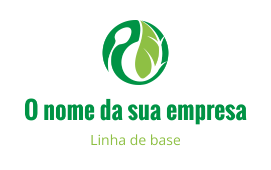 Design de logo moderno em verde com uma folha estilizada e forma circular