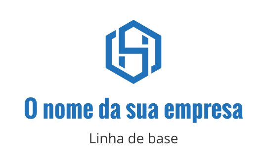 Design de logo hexagonal azul moderno com letras estilizadas dentro