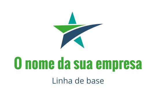 Design de logo moderno de estrela com elementos verdes e azuis