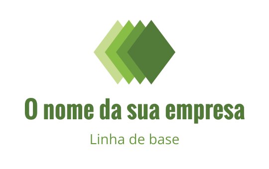 Design de logo moderno em verde com formas de diamante em camadas