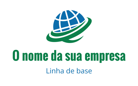 Design de logo moderno de globo com elementos verdes e azuis