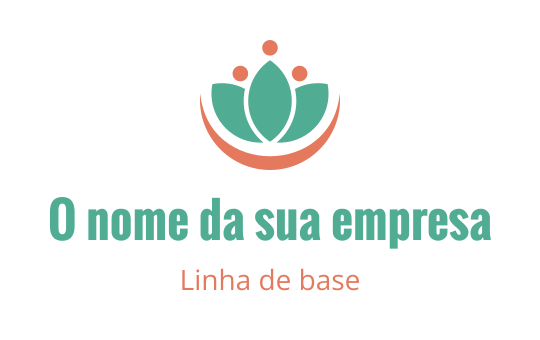 Design de logo moderno com uma flor de lótus estilizada em teal e coral