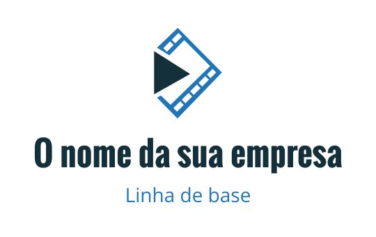 Design de logo moderno com um botão de play dentro de um contorno de filme