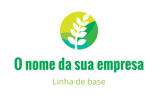 Design de logo moderno com uma folha verde em um fundo circular gradiente