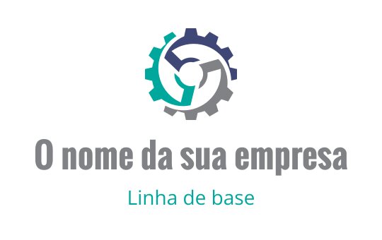 Design de logo moderno com engrenagens e mãos entrelaçadas em azul e verde