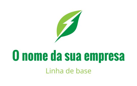 Design de logo moderno com folha verde e elemento de raio