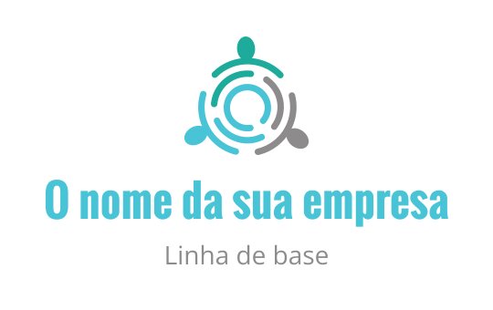 Design de logo moderno com figuras interconectadas em verde-água e cinza