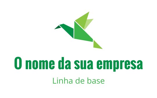 Design de logo moderno de pássaro em origami verde com formas geométricas