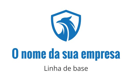 Design de logo de águia azul ousada dentro de uma forma de escudo
