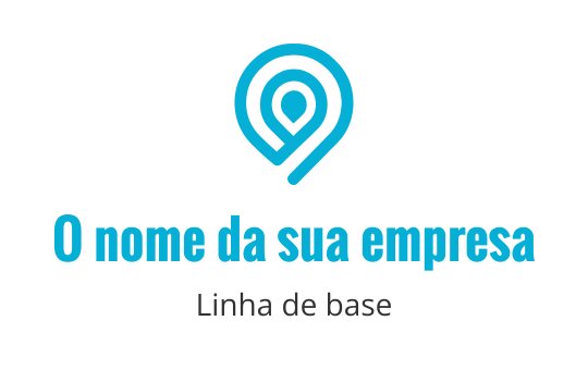 Design de logo moderno de pino de localização azul com elementos circulares