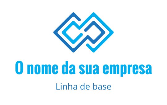 Logo design moderno com formas azuis entrelaçadas e estética limpa