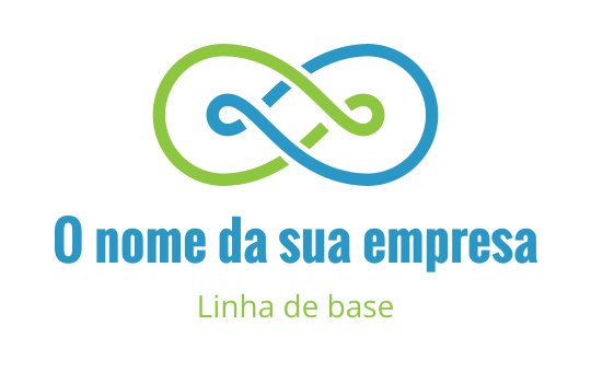 Design de logo moderno de infinito em tons de verde e azul
