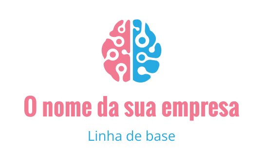 Design de logo de cérebro criativo com elementos abstratos em rosa e azul