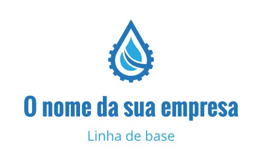 Design de logo moderno em azul com gota d'água e elementos de engrenagem