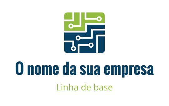 Design de logo moderno com um padrão geométrico em verde e azul