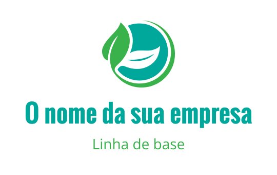 Design de logo moderno com uma folha sorridente em um fundo circular azul-água