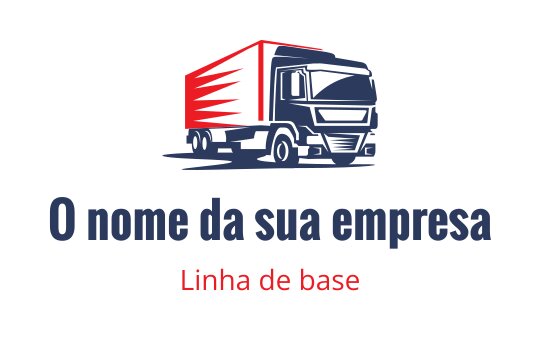 Logo de caminhão ousado com elementos em vermelho e azul