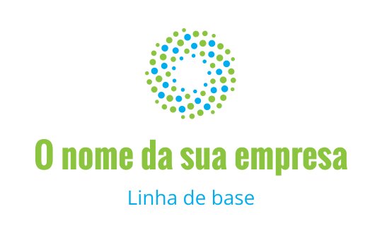 Design de logo circular moderno com padrão pontilhado verde e azul