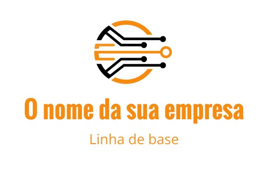 Design de logo moderno laranja com uma chave estilizada e elementos circulares