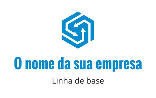 Design de logo hexagonal azul moderno com setas e letras estilizadas