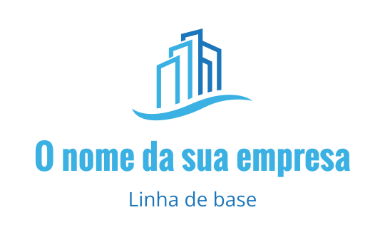Logo design moderno com um contorno azul e elemento de onda fluida