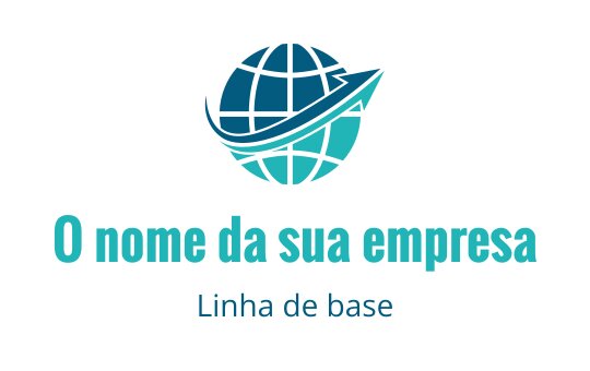 Design de logo moderno de globo com uma seta dinâmica em verde-azulado e azul
