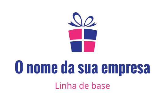 Logo de caixa de presente colorida com laço e bordas arredondadas