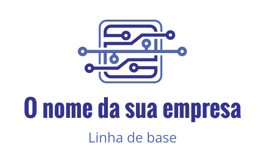 Design de logo moderno com padrão de circuito em azul e roxo