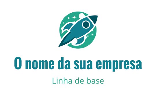 Design de logo moderno de foguete com fundo circular em verde-água