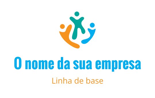 Design de logo colorido com figuras abstratas em laranja, verde-água e azul