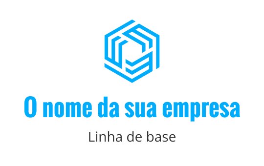 Design de logo hexagonal azul moderno com linhas interligadas