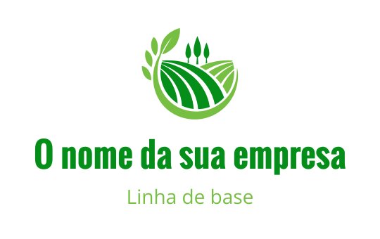 Design de logo moderno em verde com campos e folhas estilizadas